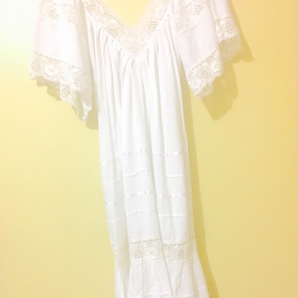 Bohemian Maxi Dress Vintage Mexican Embroidery